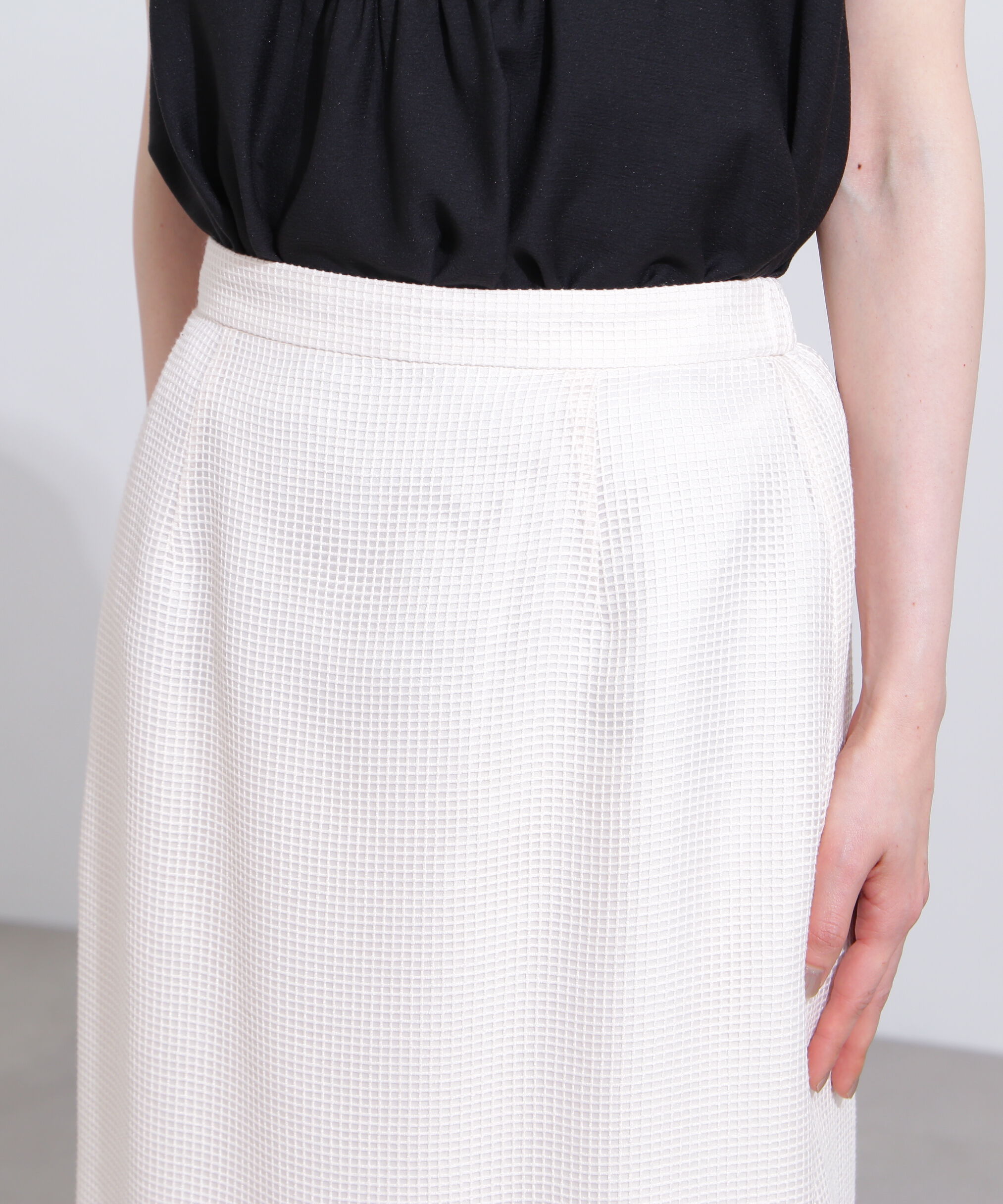  「メッシュチェックナロースカート」|スカート|