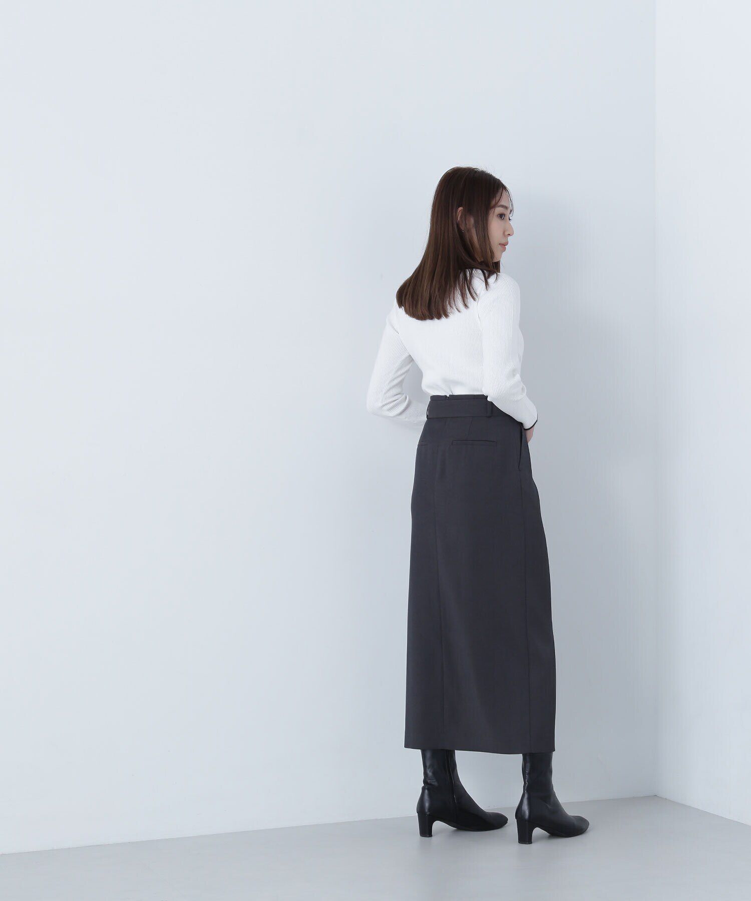  「エンブレムバイカラーリブニット」|ニット・セーター|