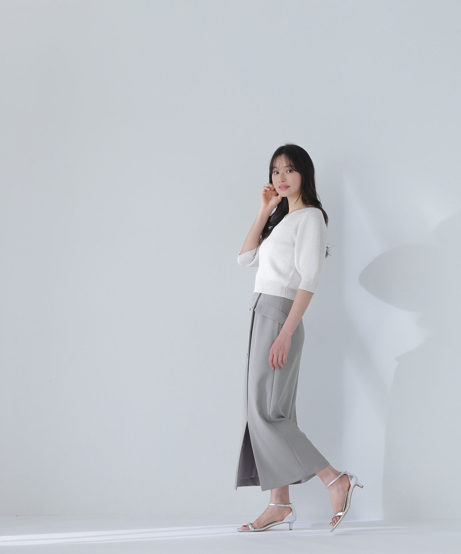  「フラップポケットラップナロースカート」|スカート|