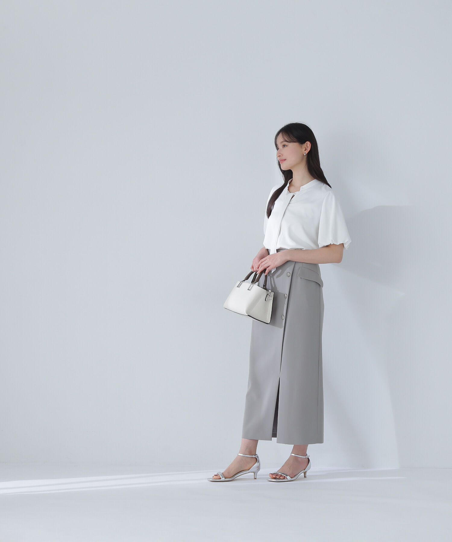  「フラップポケットラップナロースカート」|スカート|