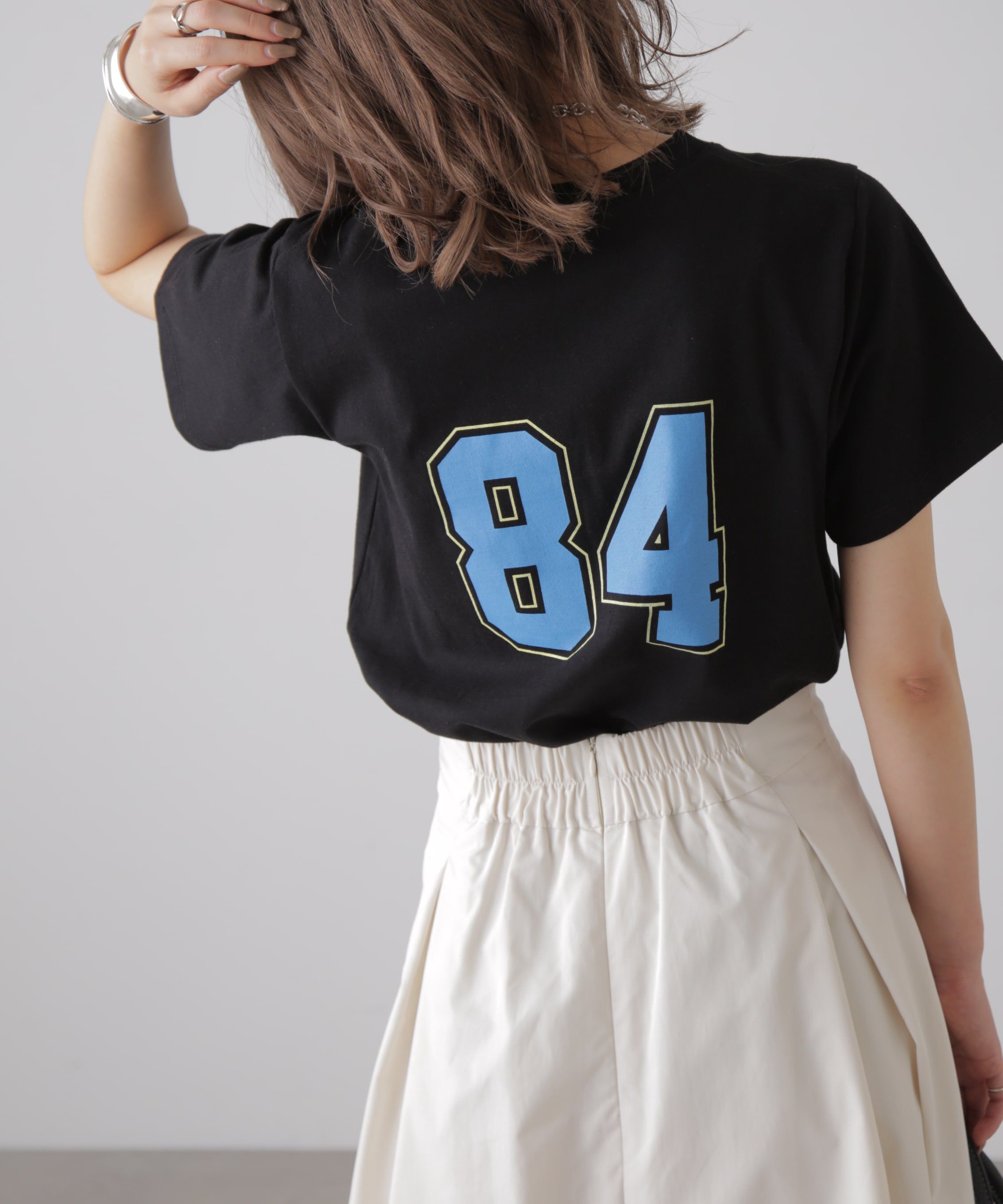  「カレッジロゴナンバープリントTシャツ」|Tシャツ・カットソー|