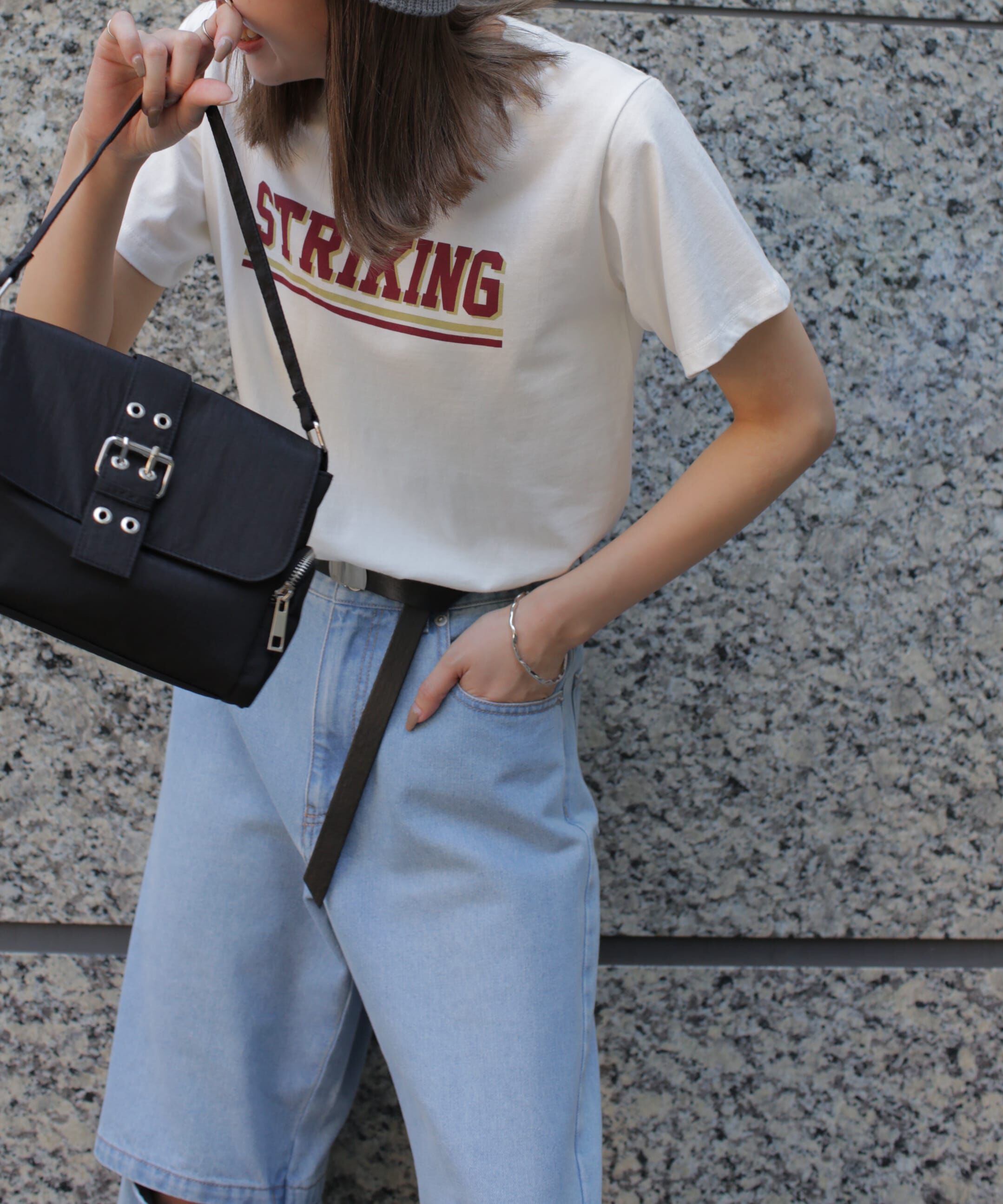  「カレッジロゴナンバープリントTシャツ」|Tシャツ・カットソー|