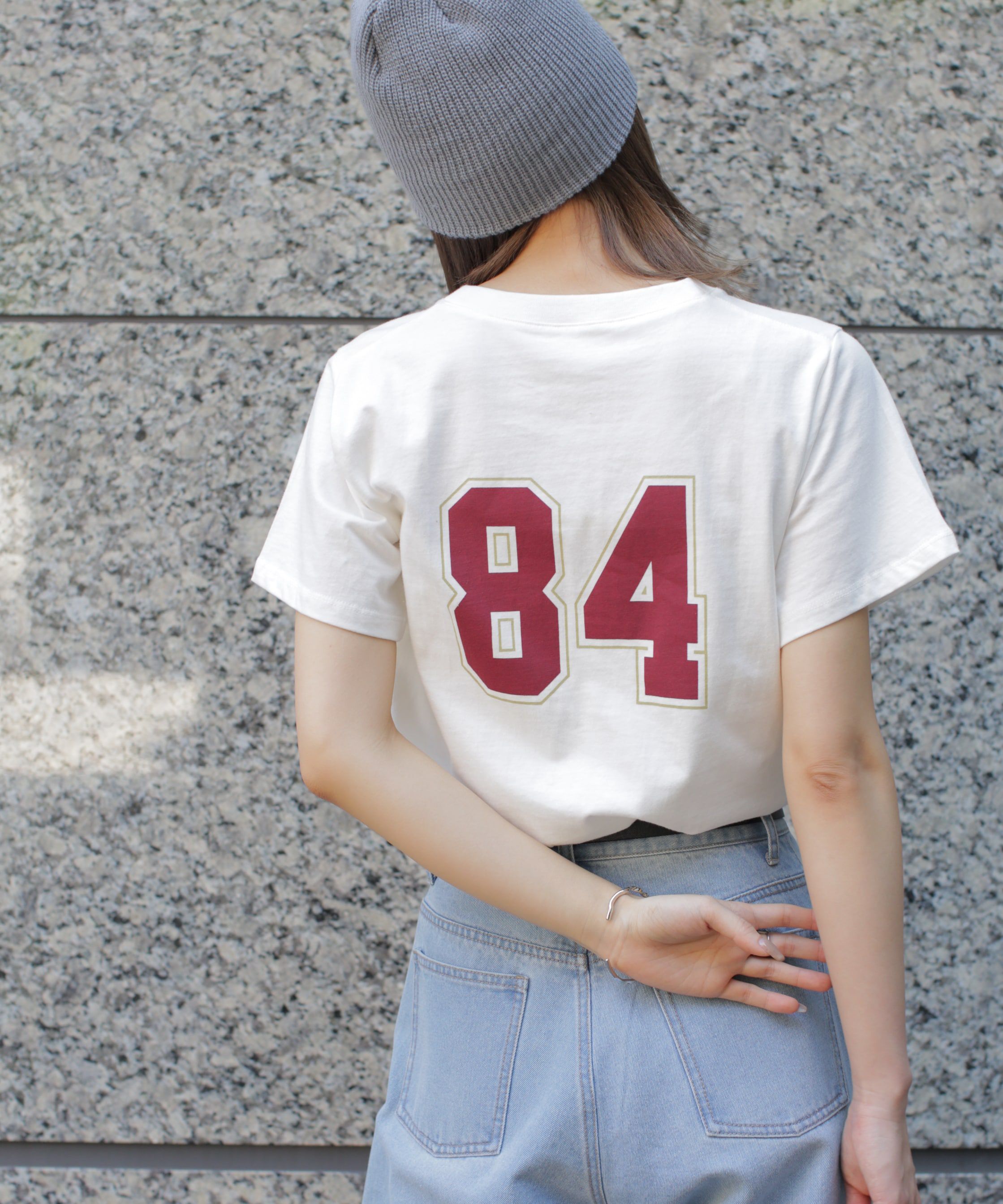  「カレッジロゴナンバープリントTシャツ」|Tシャツ・カットソー|