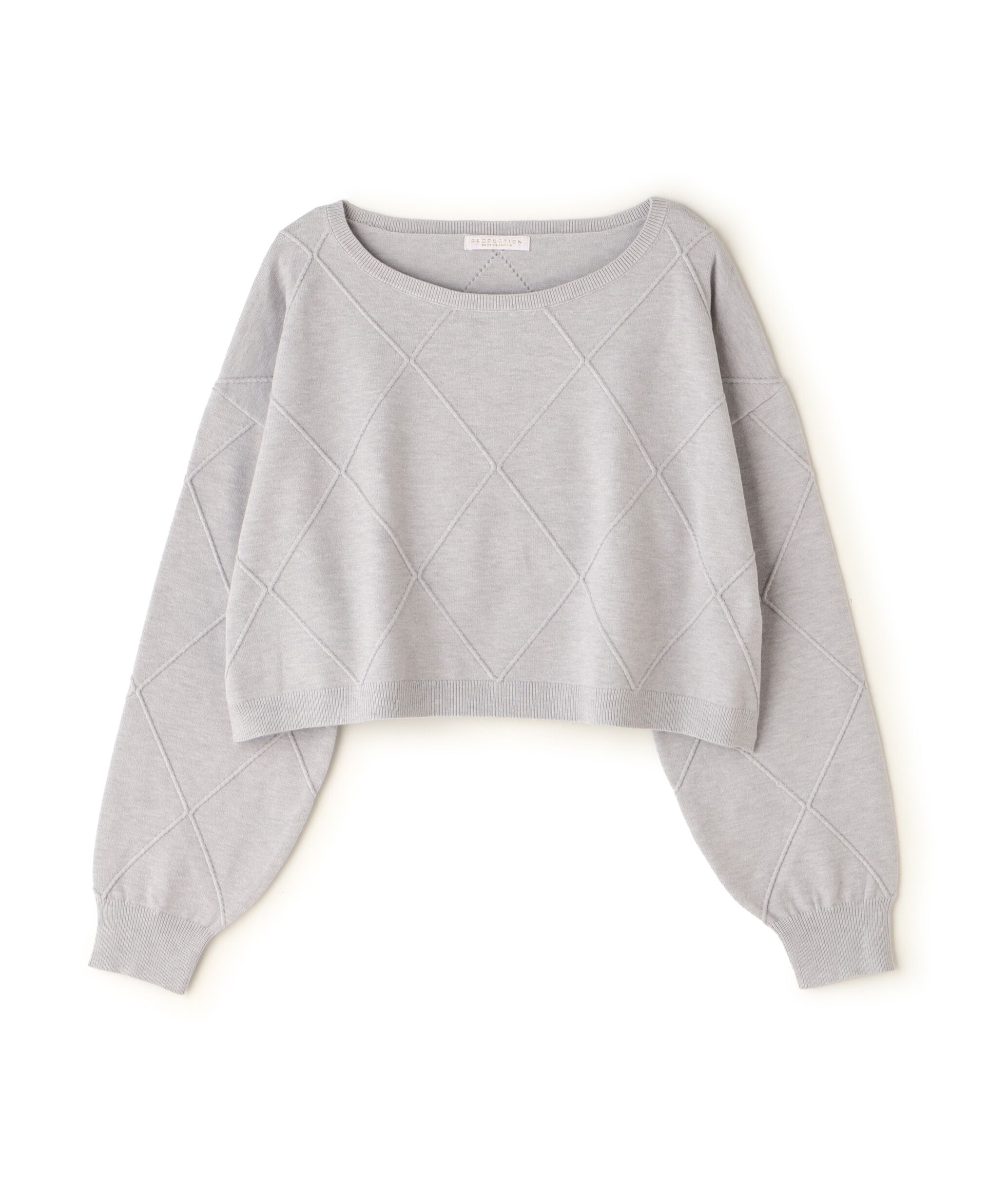 PROPORTION BODY DRESSING「ダイヤ柄ショート丈ニット　24AW」|ニット・セーター|