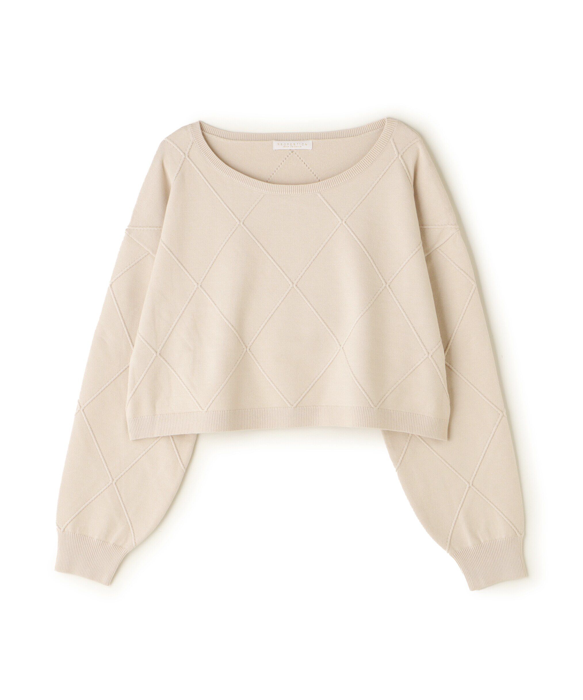 PROPORTION BODY DRESSING「ダイヤ柄ショート丈ニット　24AW」|ニット・セーター|