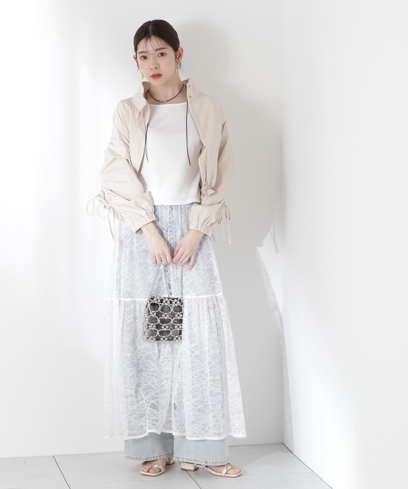 PROPORTION BODY DRESSING「シャーリングリボンブルゾン」|ブルゾン・スタジャン|