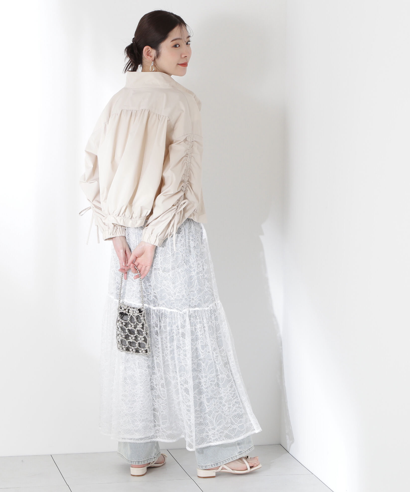 PROPORTION BODY DRESSING「シャーリングリボンブルゾン」|ブルゾン・スタジャン|