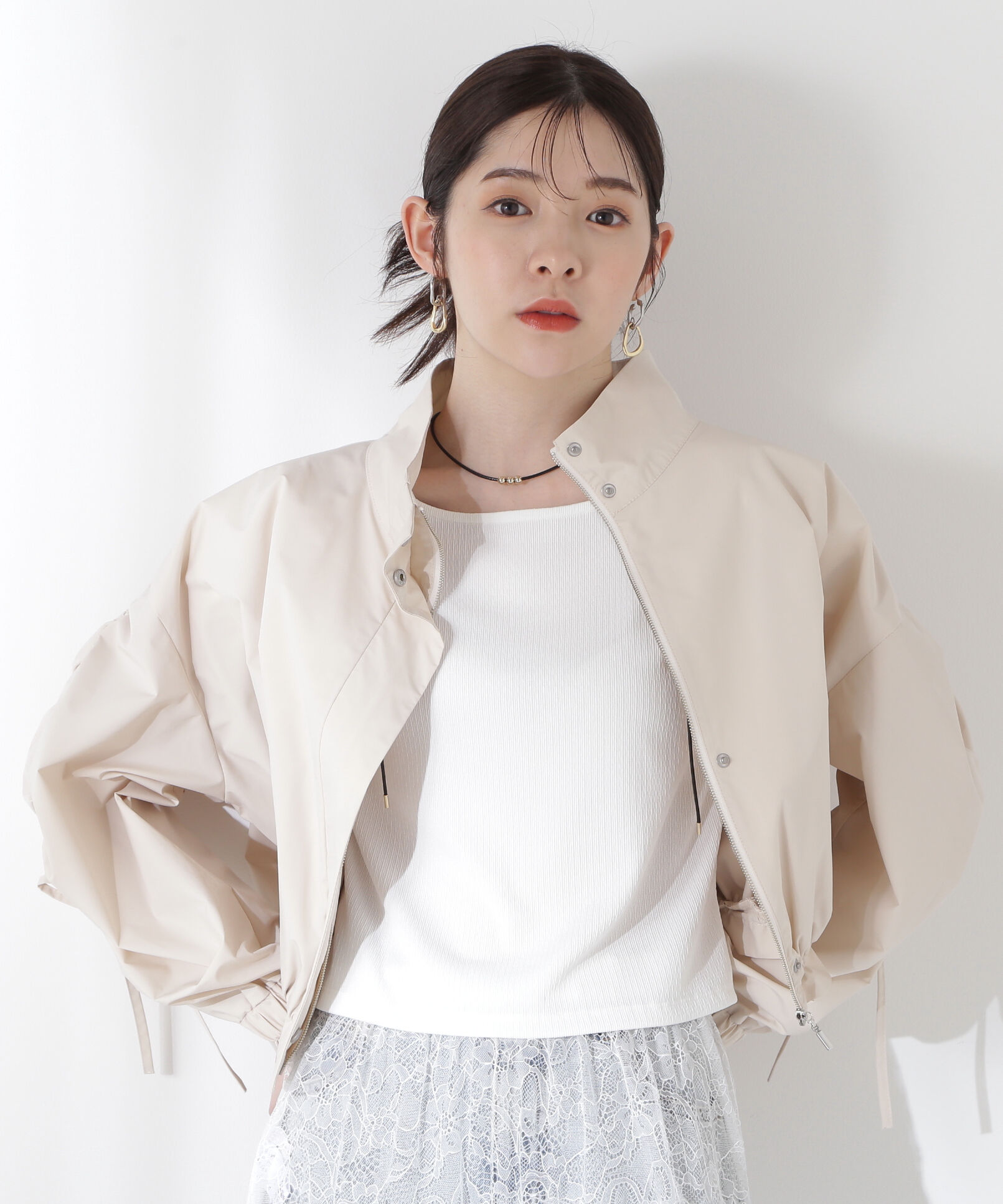 PROPORTION BODY DRESSING「シャーリングリボンブルゾン」|ブルゾン・スタジャン|