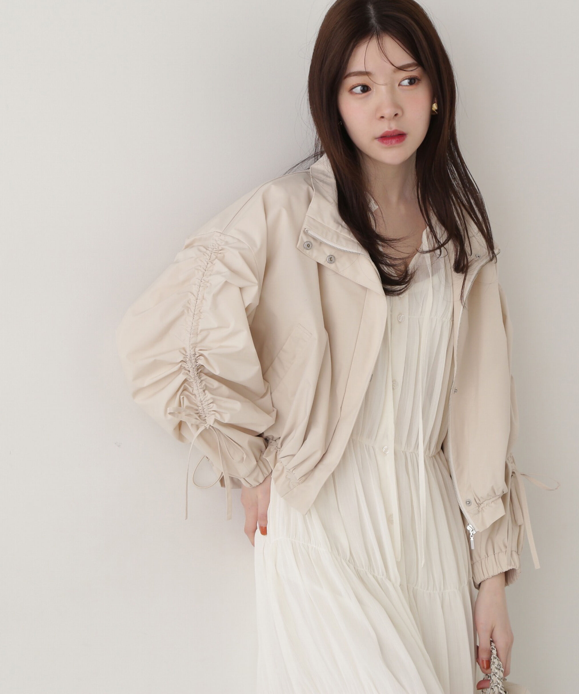 PROPORTION BODY DRESSING「シャーリングリボンブルゾン」|ブルゾン・スタジャン|