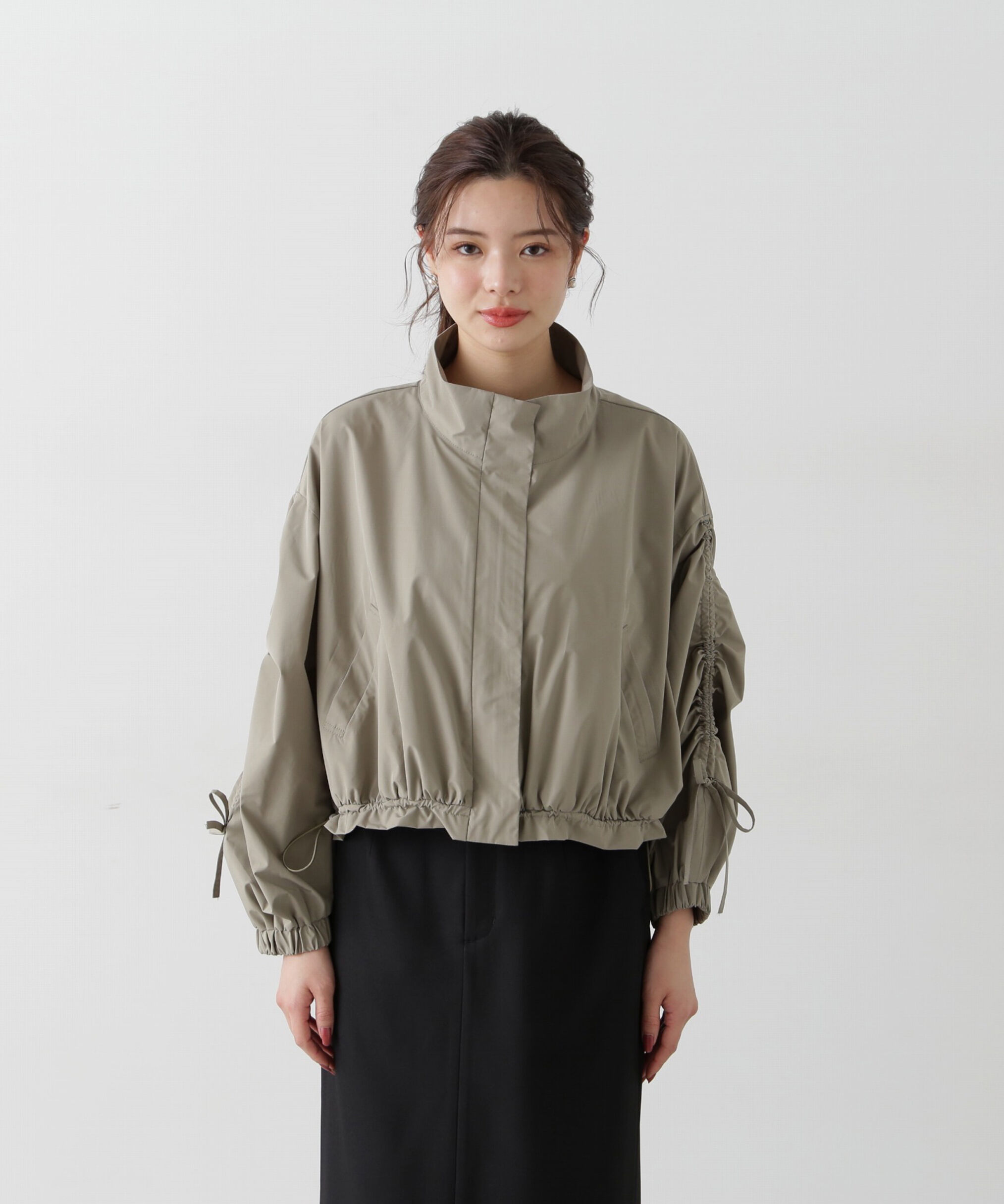 PROPORTION BODY DRESSING「シャーリングリボンブルゾン」|ブルゾン・スタジャン|