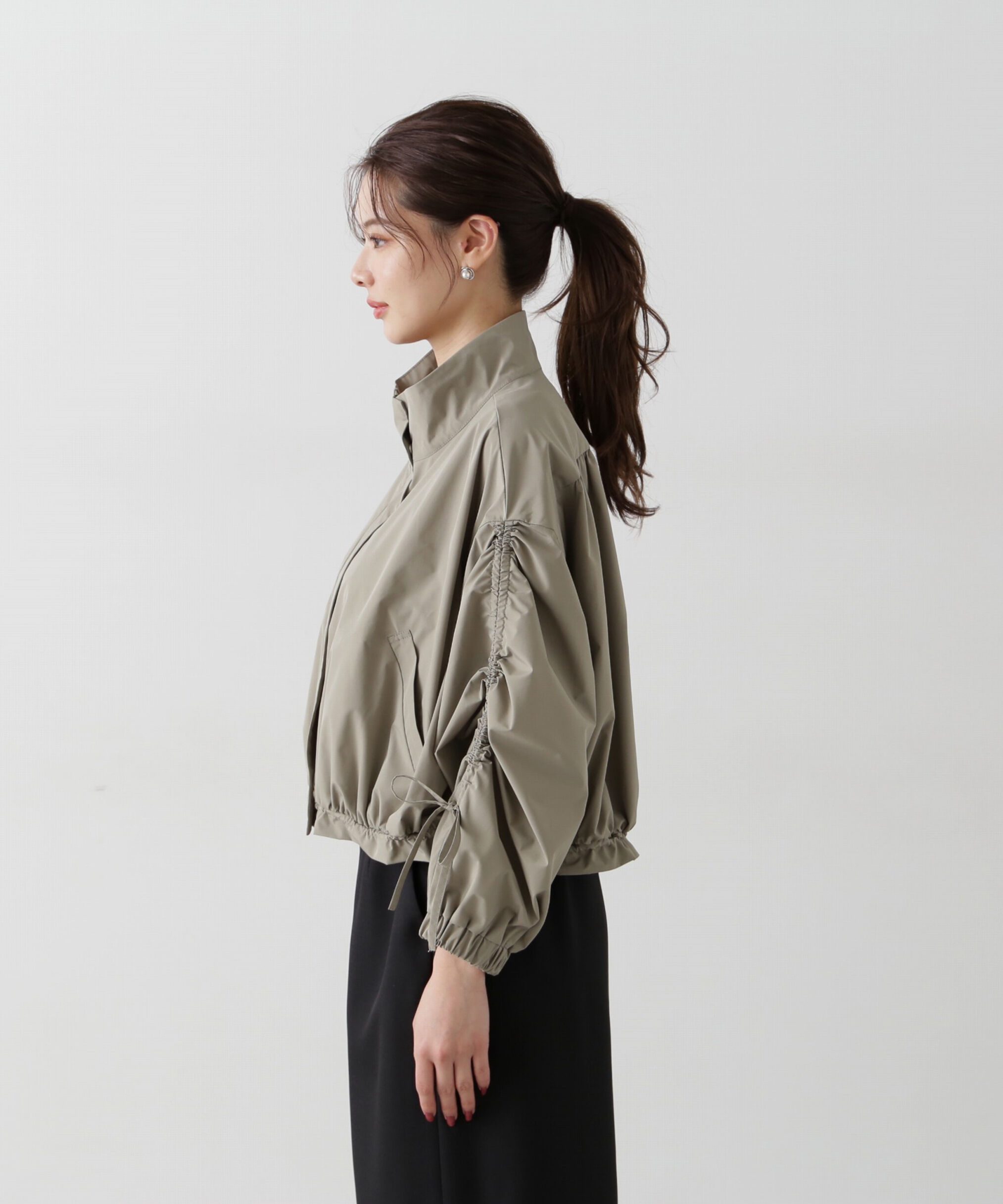 PROPORTION BODY DRESSING「シャーリングリボンブルゾン」|ブルゾン・スタジャン|