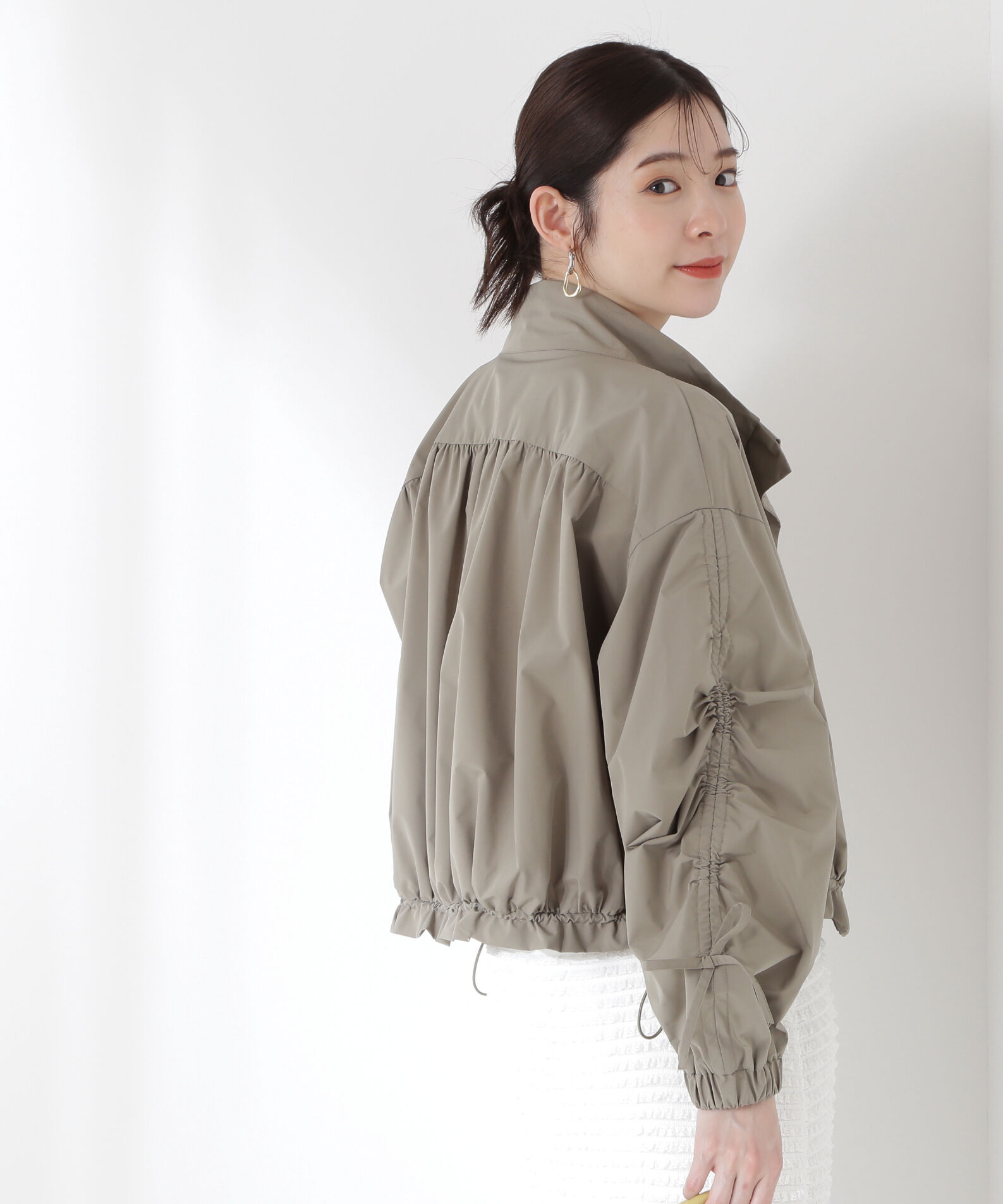 PROPORTION BODY DRESSING「シャーリングリボンブルゾン」|ブルゾン・スタジャン|