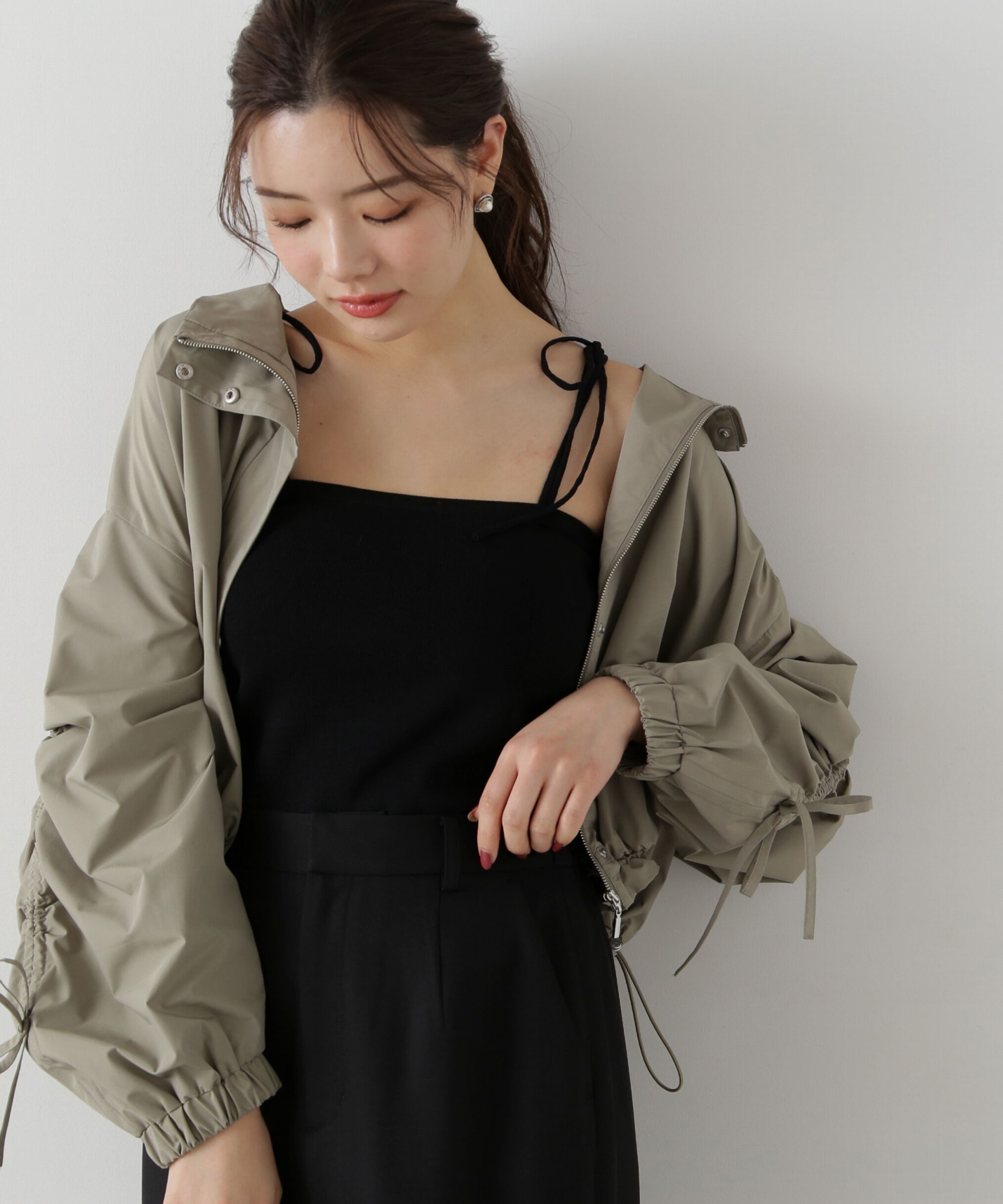 PROPORTION BODY DRESSING「シャーリングリボンブルゾン」|ブルゾン・スタジャン|