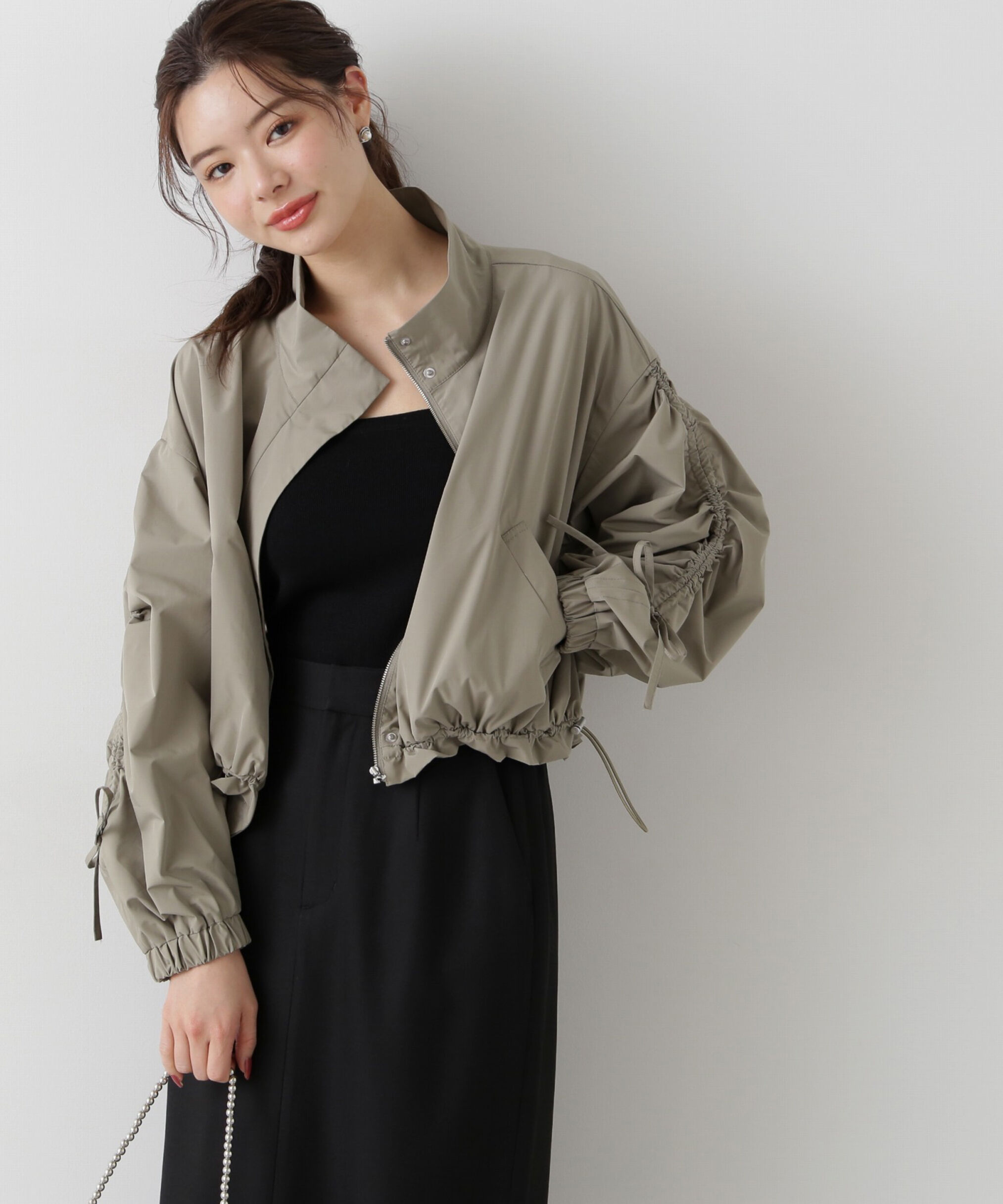 PROPORTION BODY DRESSING「シャーリングリボンブルゾン」|ブルゾン・スタジャン|