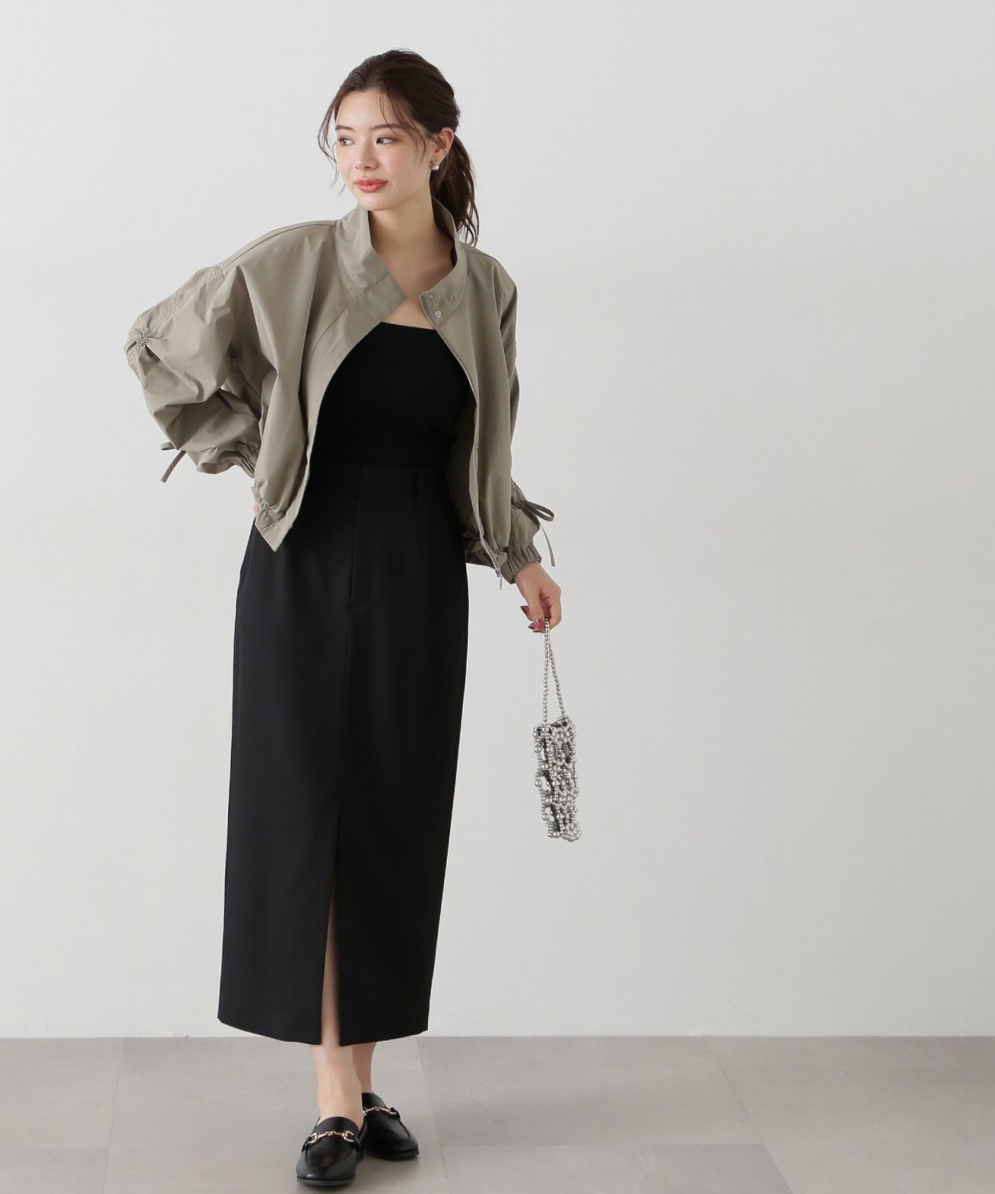 PROPORTION BODY DRESSING「シャーリングリボンブルゾン」|ブルゾン・スタジャン|