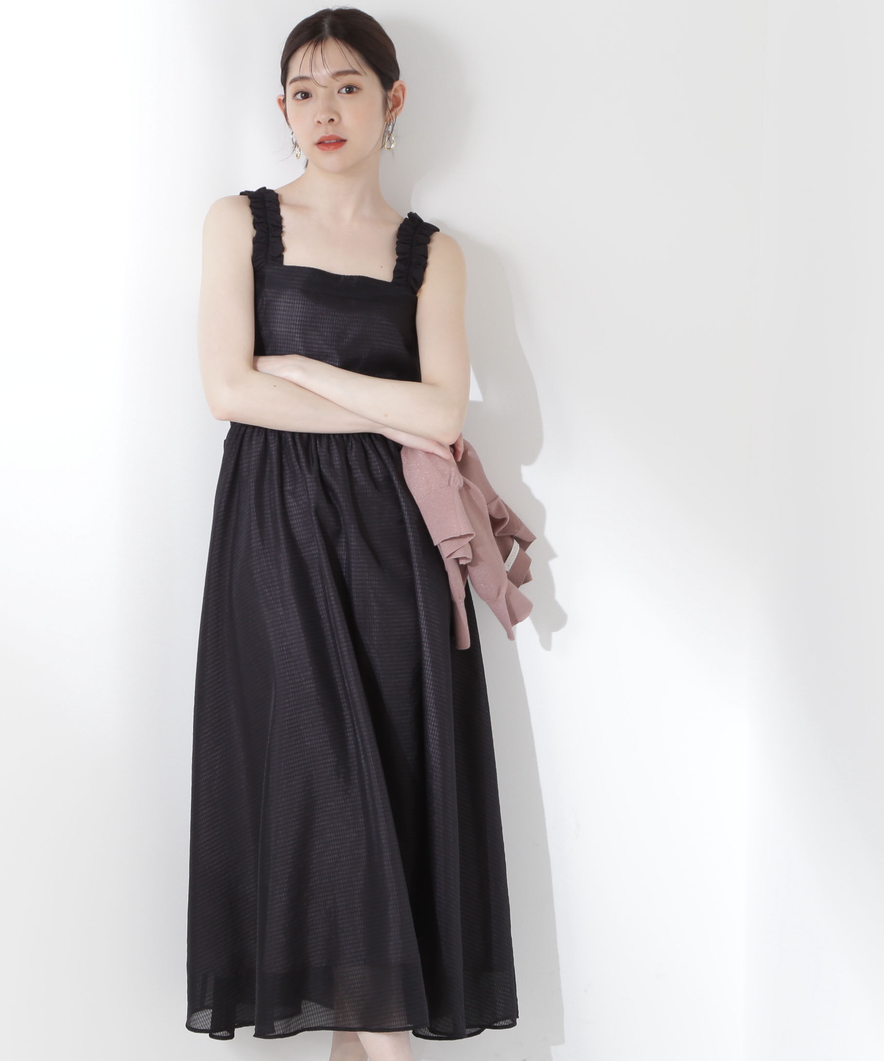 PROPORTION BODY DRESSING「ショルダーフリルシアーチェックワンピース」|ワンピース|