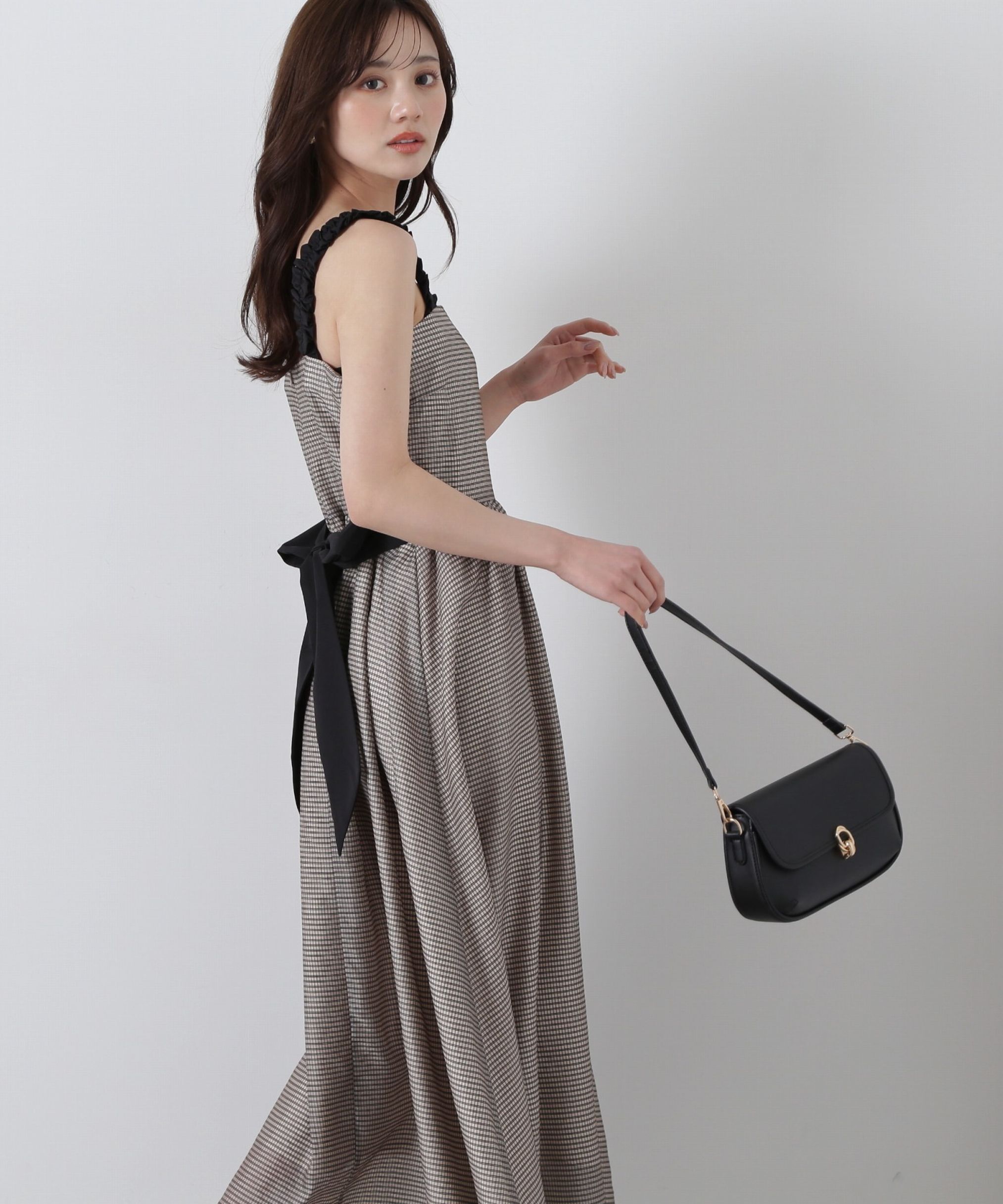 PROPORTION BODY DRESSING「ショルダーフリルシアーチェックワンピース」|ワンピース|