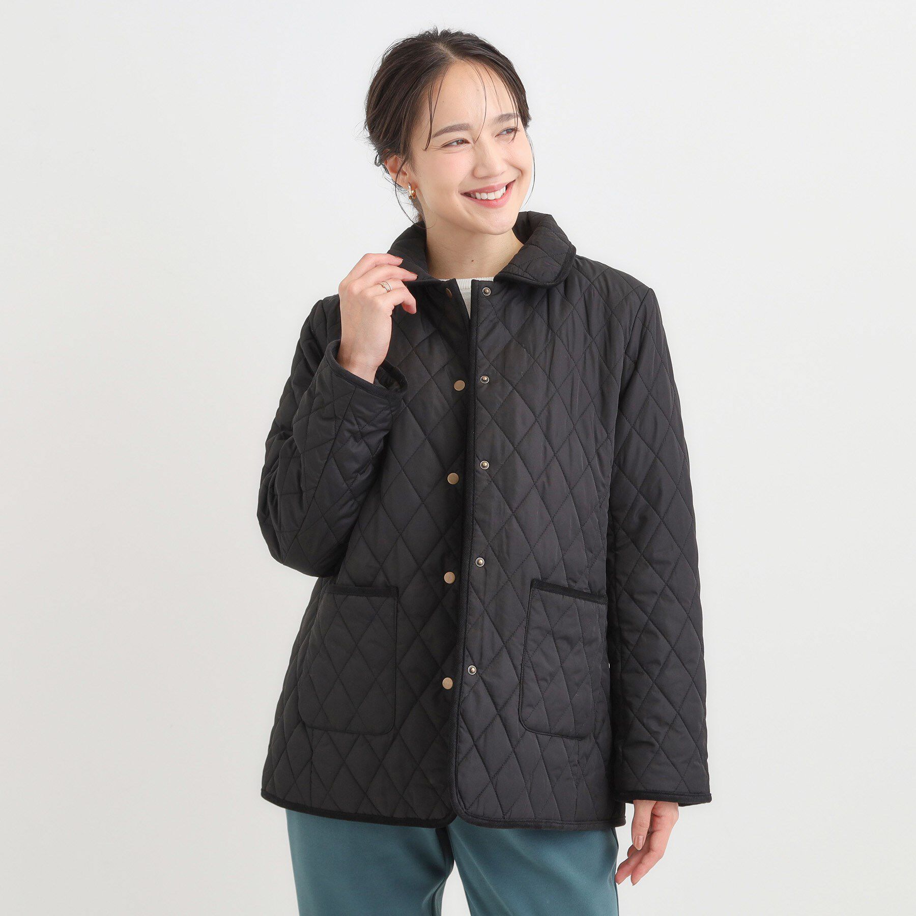 SHOO･LA･RUE「【撥水/フード取り外し可】サッと羽織れる ダイヤ柄キルトジャケット」|その他|