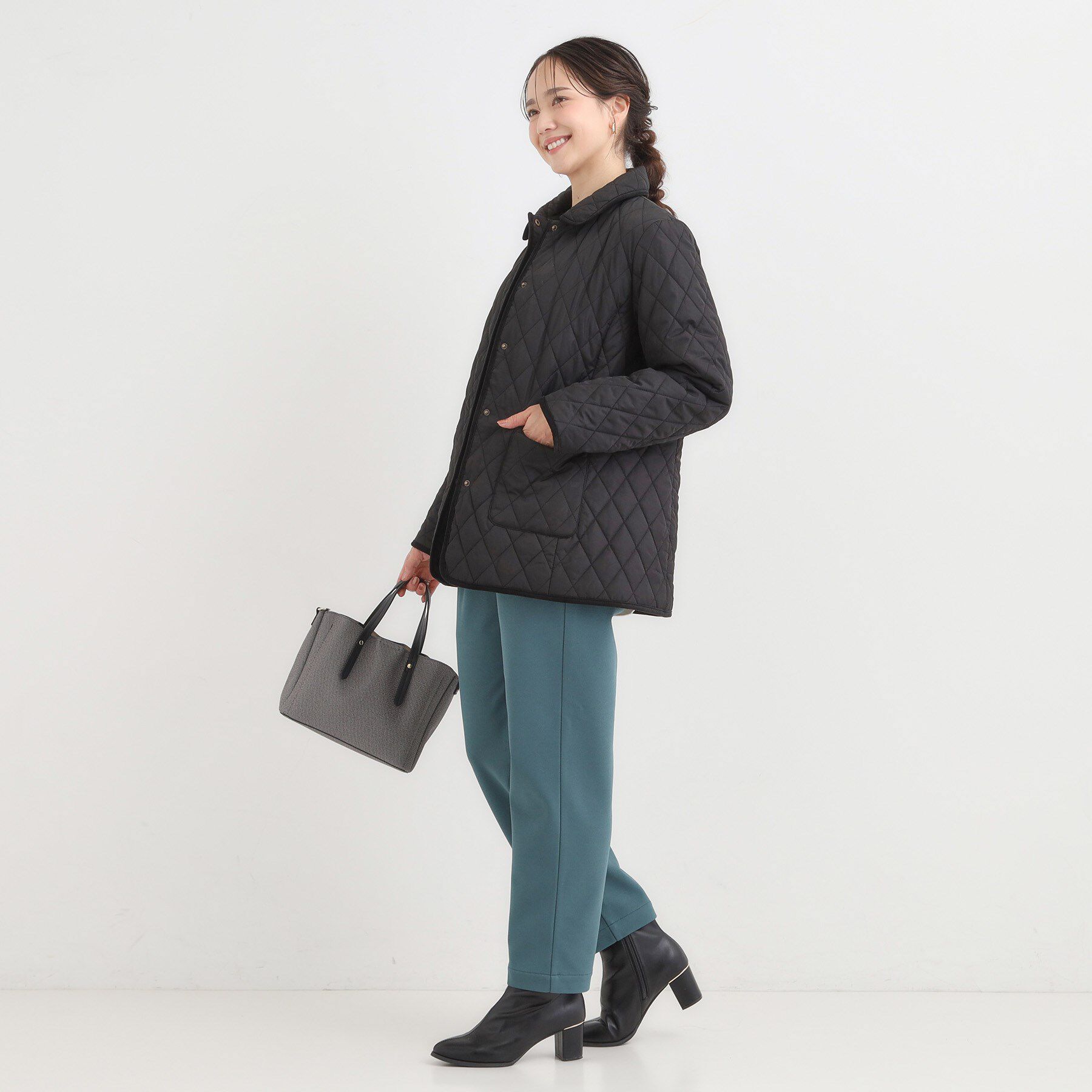 SHOO･LA･RUE「【撥水/フード取り外し可】サッと羽織れる ダイヤ柄キルトジャケット」|その他|