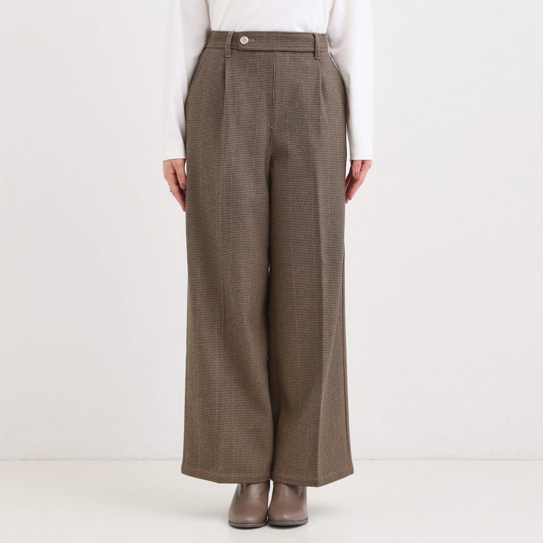 SHOO･LA･RUE「【着丈選べる】ウールフィールあったか裏起毛ワイドパンツ」|その他|