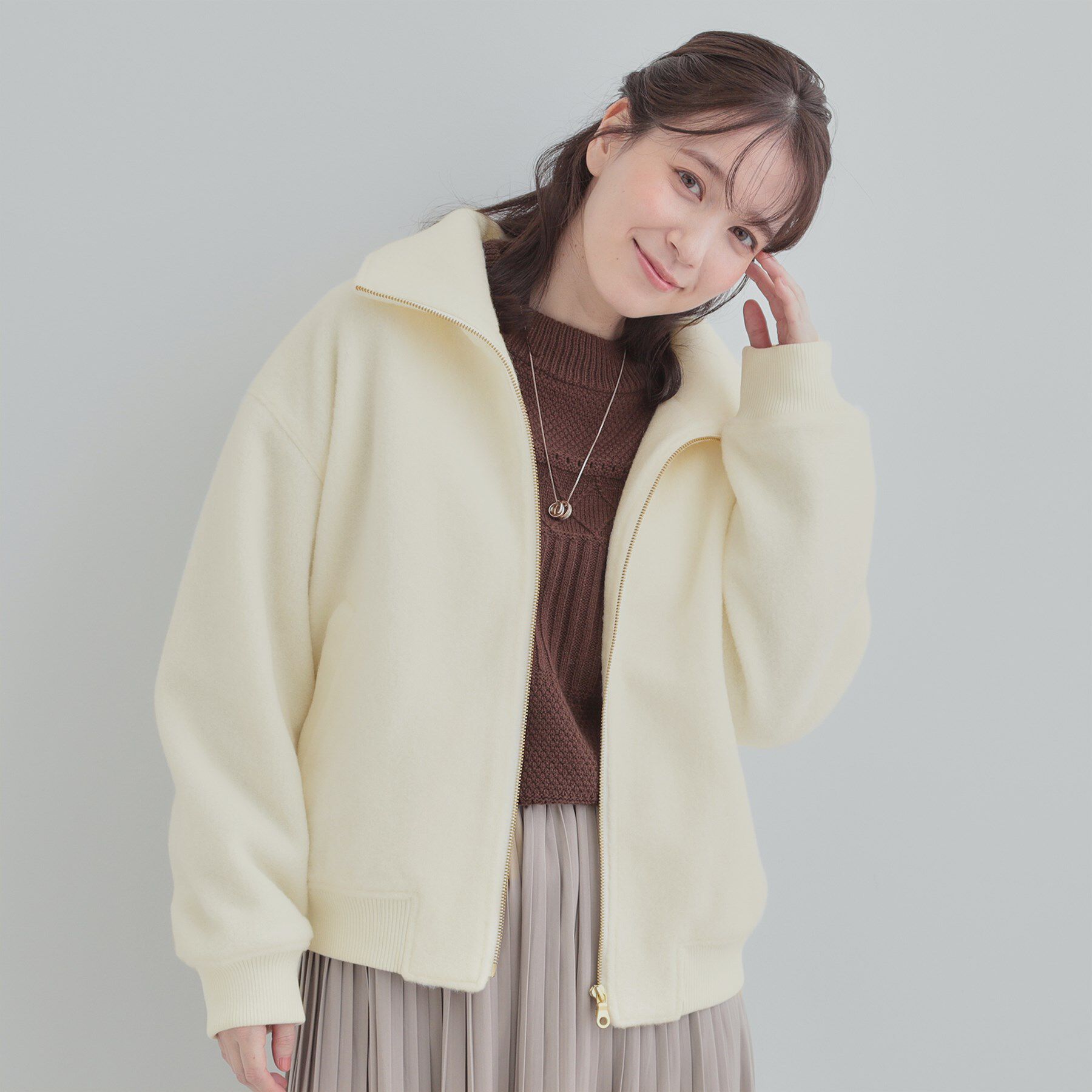 SHOO･LA･RUE「【S-LL】大人の上品カジュアルに スライバージャケット」|ブルゾン・スタジャン|