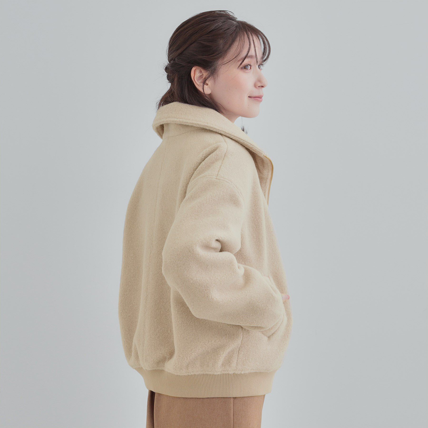 SHOO･LA･RUE「【S-LL】大人の上品カジュアルに スライバージャケット」|ブルゾン・スタジャン|