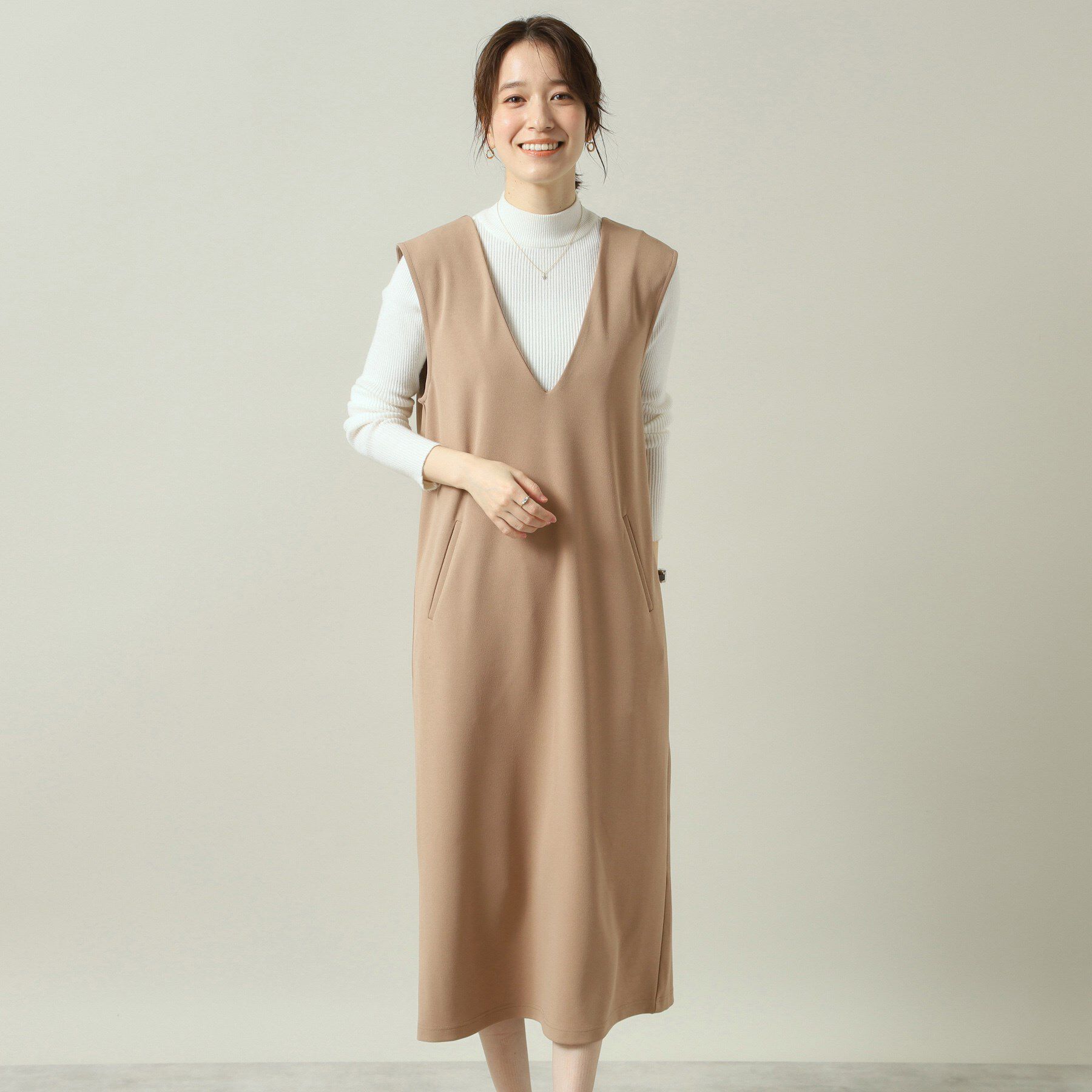 ITS&rsquo;DEMO「【洗濯機OK／吸水速乾／UVカット】カットジョーゼットジャンスカ」|ワンピース|モカブラウン(042