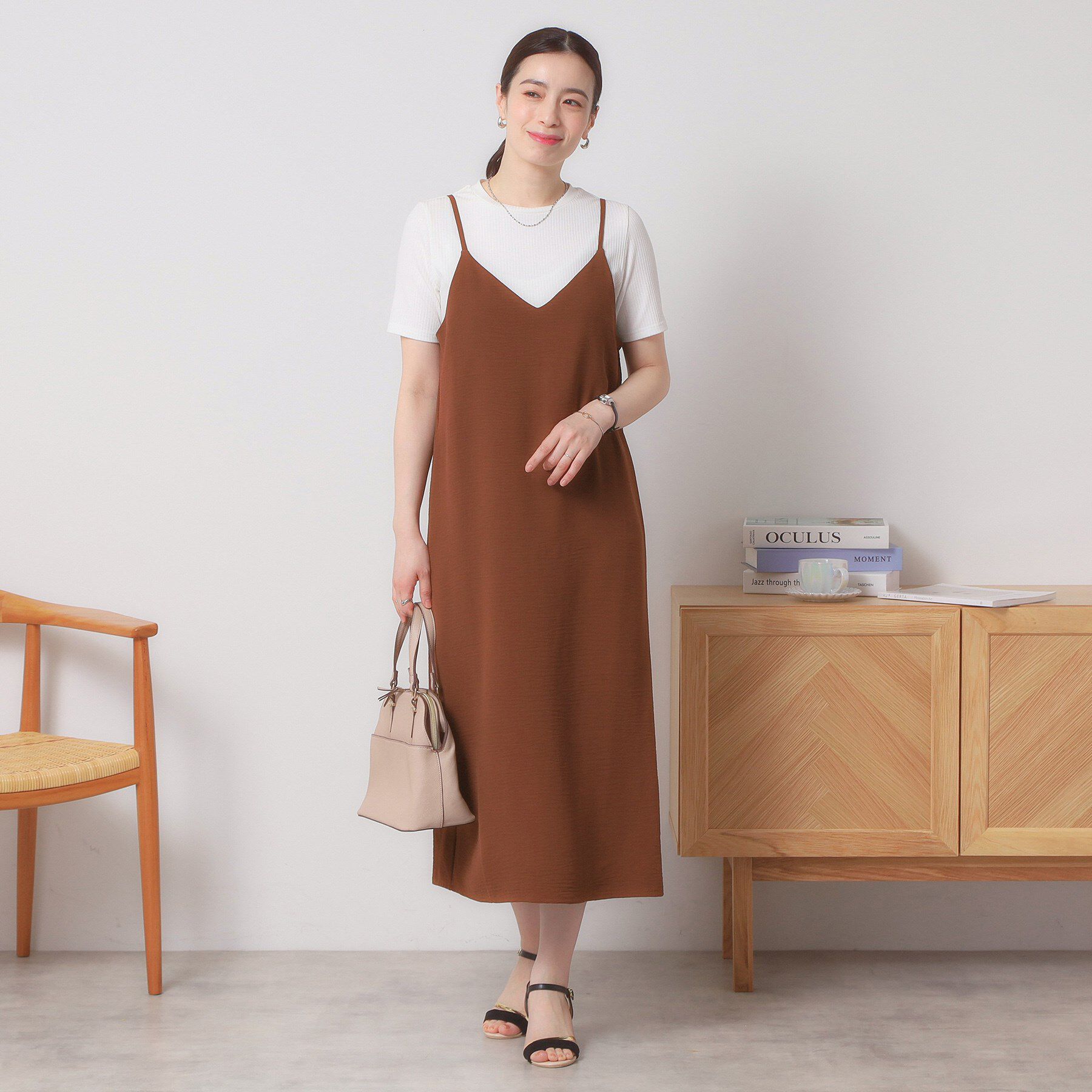 ITS&rsquo;DEMO「【接触冷感／吸水速乾／洗濯機OK／イージーケア】ジレ&times;キャミワンピースセット＜ラク服シリーズ＞」|ワンピース|