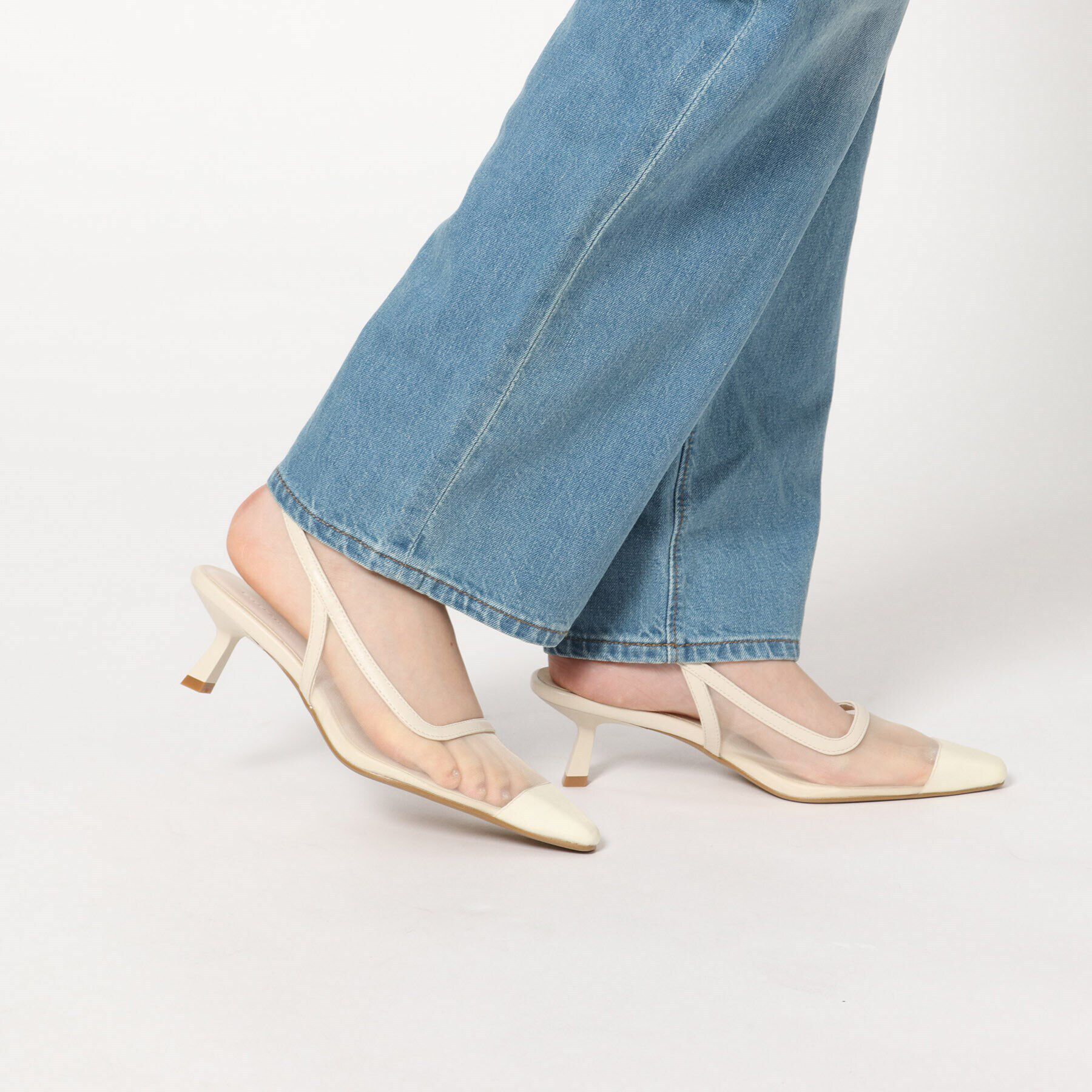 ESPERANZA「ポインテッドトゥチュールバックストラップミュール」|サンダル|