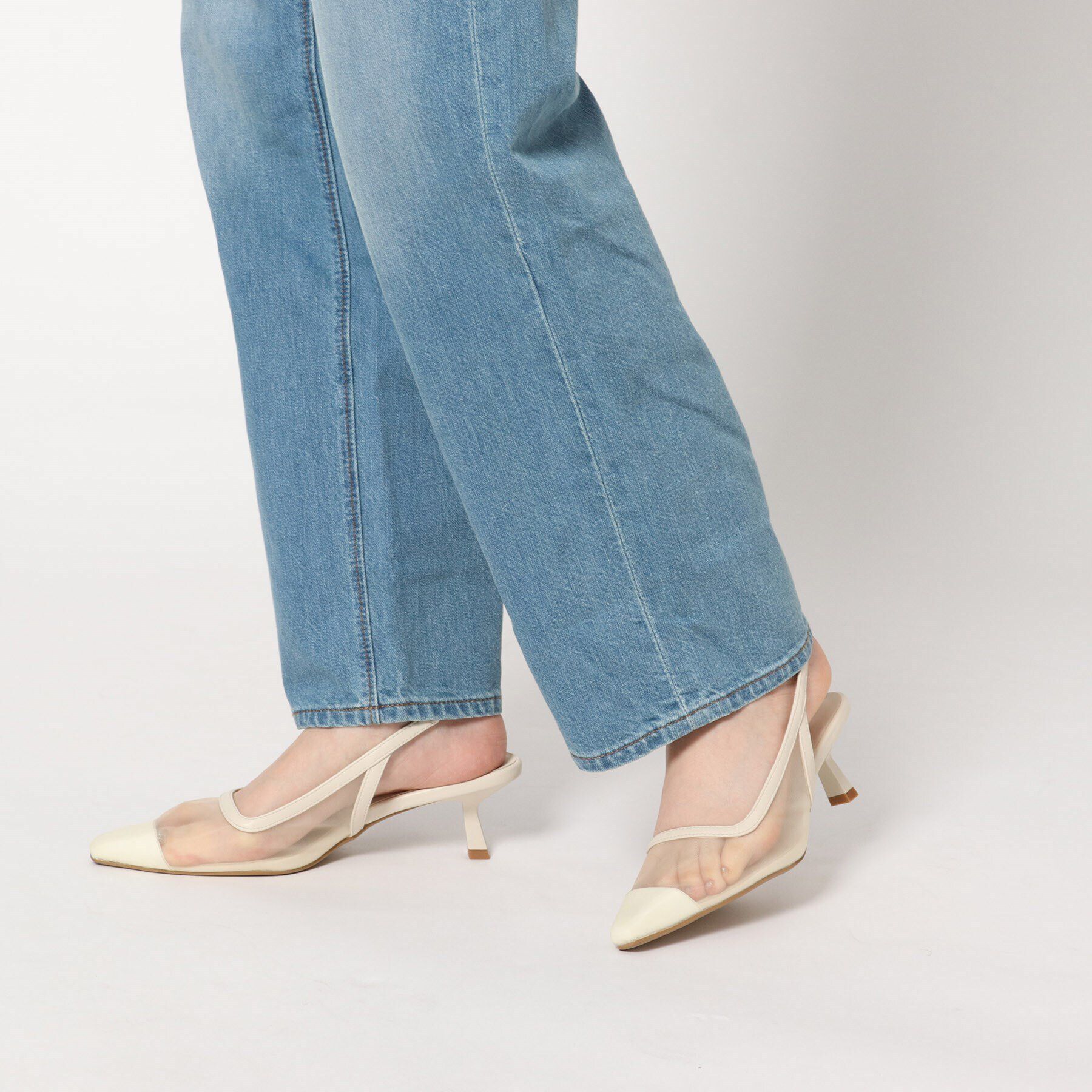 ESPERANZA「ポインテッドトゥチュールバックストラップミュール」|サンダル|