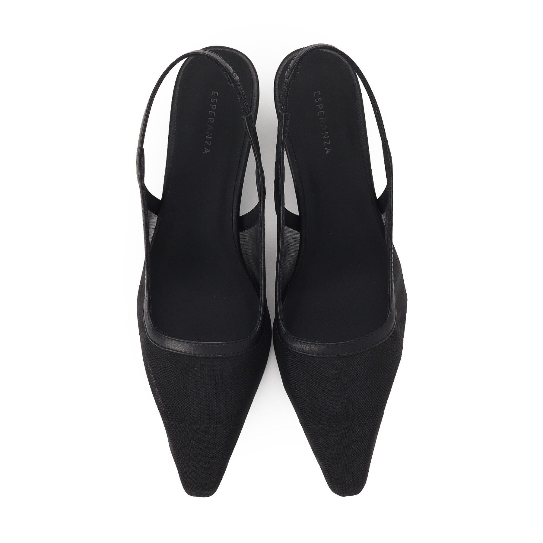 ESPERANZA「ポインテッドトゥチュールバックストラップミュール」|サンダル|
