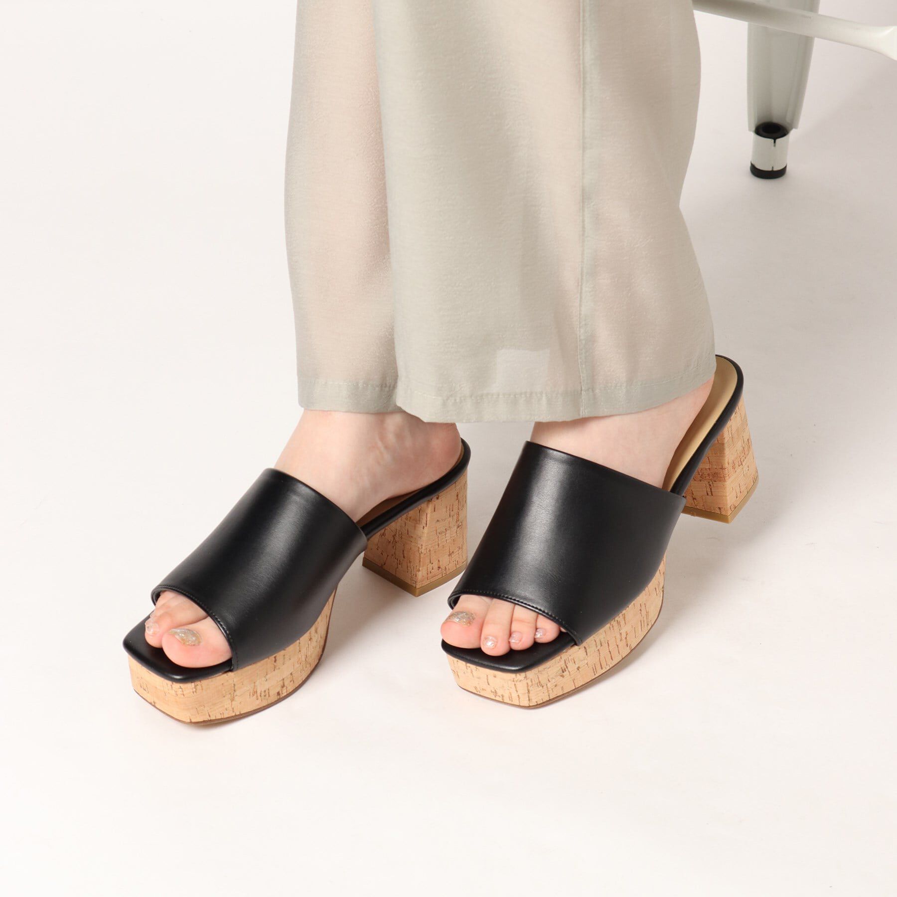 ESPERANZA「ゆる傾斜プラットフォームミュールサンダル」|サンダル|