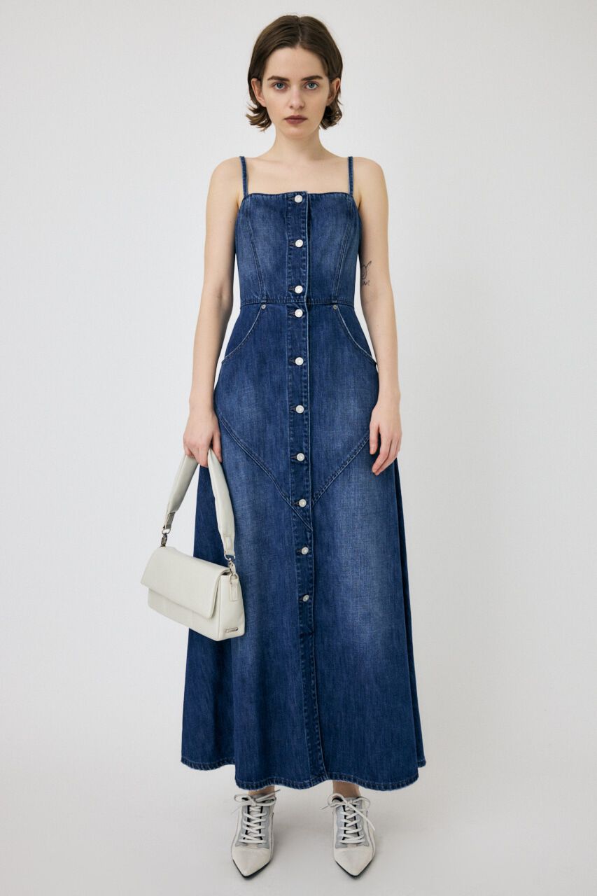 MOUSSY「DENIM LONG CAMI ドレス」|ワンピース|