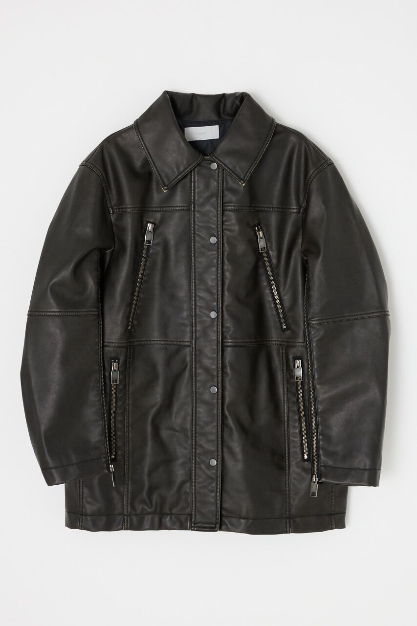 MOUSSY「AGED F/LEATHER MIDDLE ジャケット」|その他|