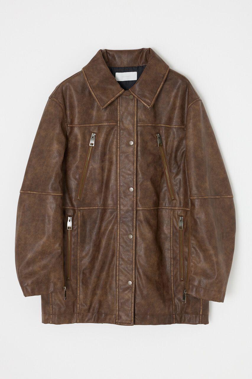 MOUSSY「AGED F/LEATHER MIDDLE ジャケット」|その他|