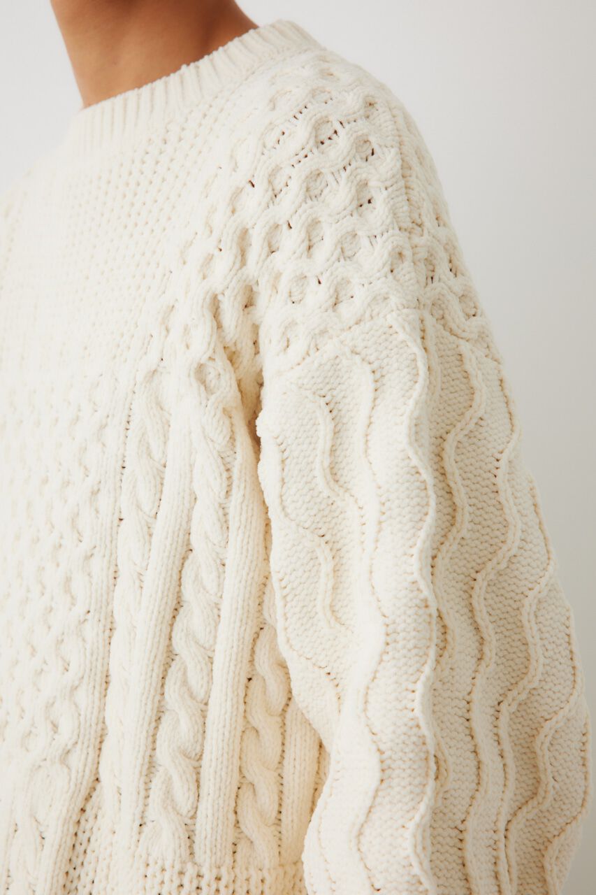 RODEO CROWNS「メンズモールケーブルニットトップス」|ニット・セーター|