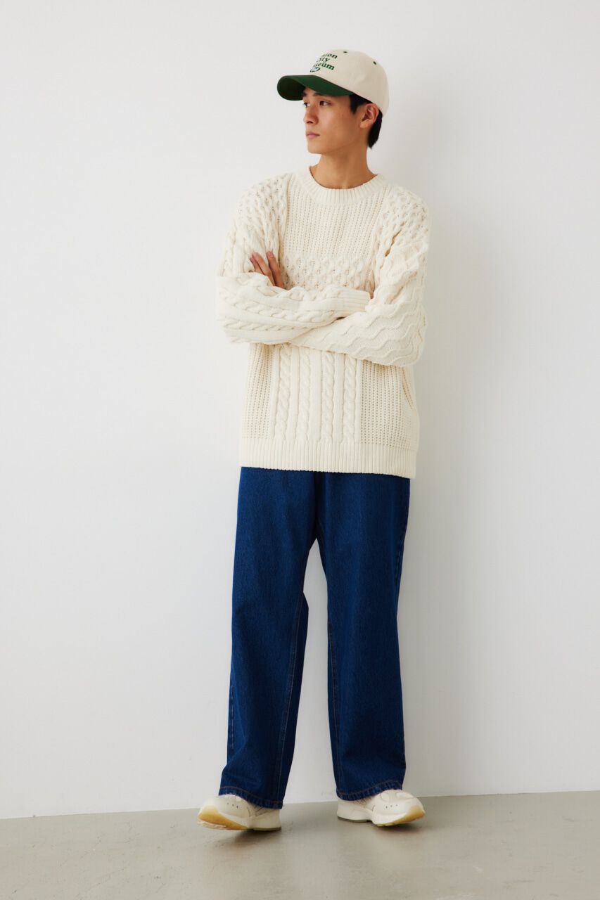 RODEO CROWNS「メンズモールケーブルニットトップス」|ニット・セーター|
