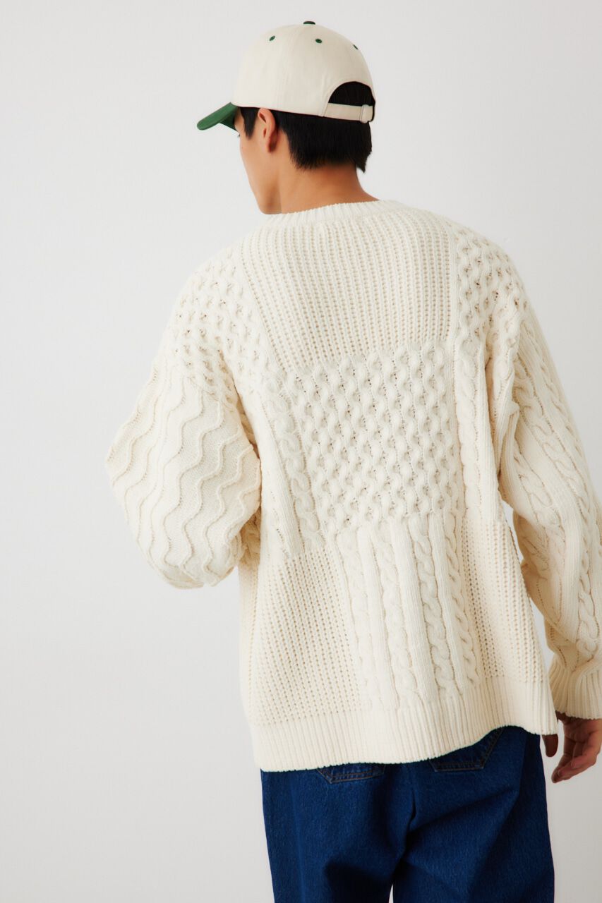 RODEO CROWNS「メンズモールケーブルニットトップス」|ニット・セーター|