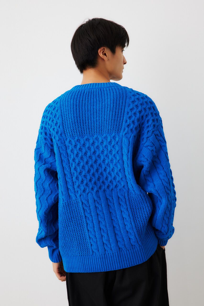 RODEO CROWNS「メンズモールケーブルニットトップス」|ニット・セーター|