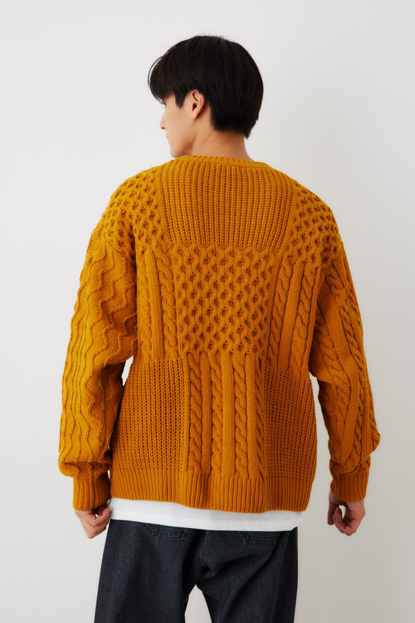 RODEO CROWNS「メンズモールケーブルニットトップス」|ニット・セーター|