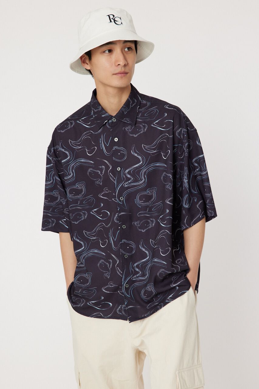 RODEO CROWNS「ホエールマーブルシャツ」|シャツ・ブラウス|柄BLK5