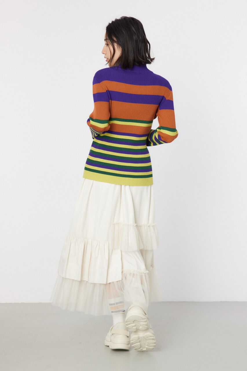 RODEO CROWNS「マルチボーダーハイネックトップス」|ニット・セーター|