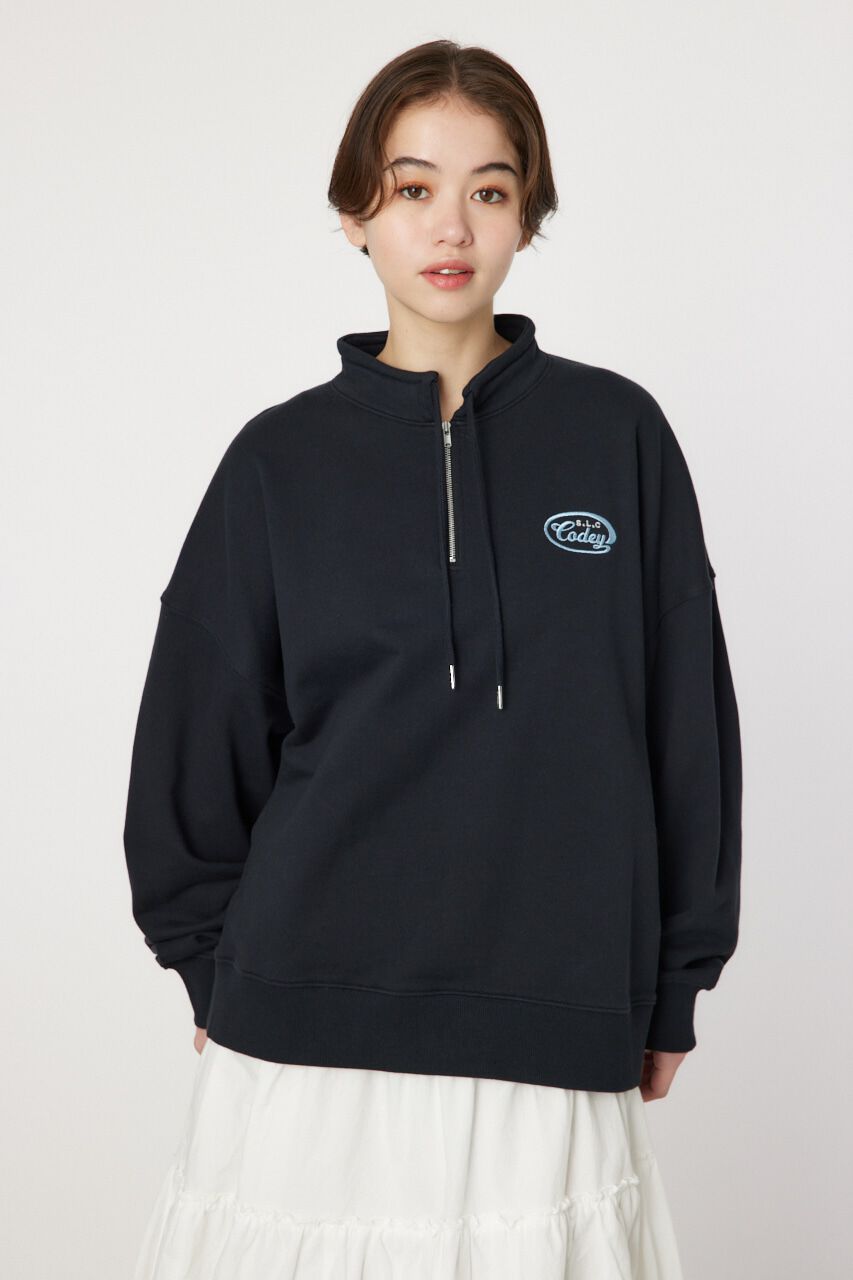 RODEO CROWNS「スタンドネックハーフジップトップス」|Tシャツ・カットソー|BLK