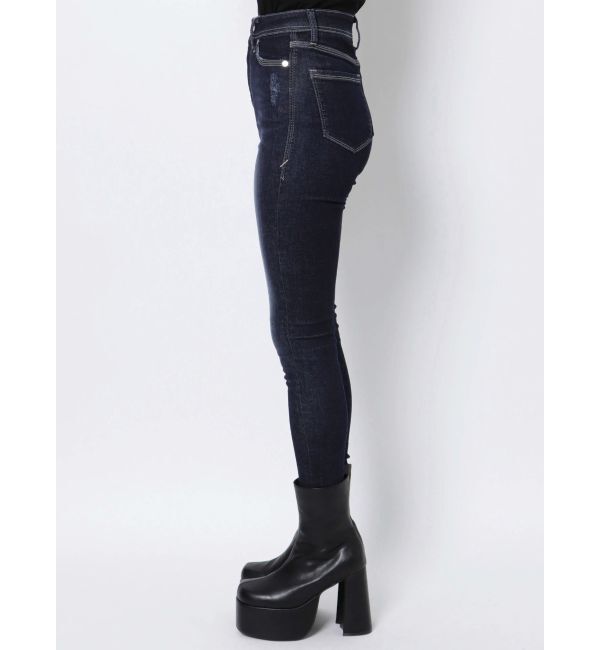 EMODA「セミウォッシュジャストウエストパギンス」|デニム|