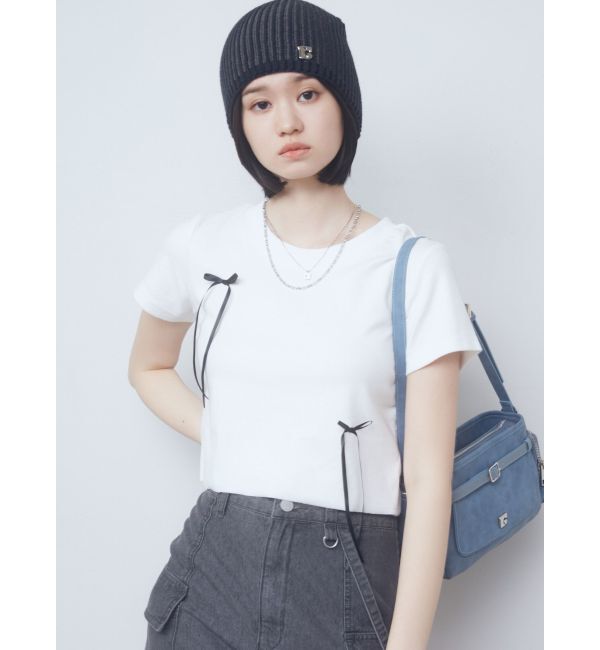 EMODA「ポイントリボンTシャツ」|Tシャツ・カットソー|
