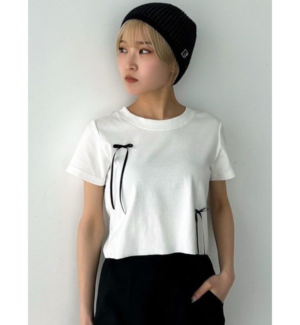 EMODA「ポイントリボンTシャツ」|Tシャツ・カットソー|