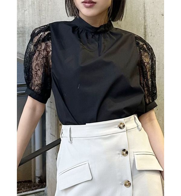 MURUA「レーススリーブブラウス」|シャツ・ブラウス|ブラック