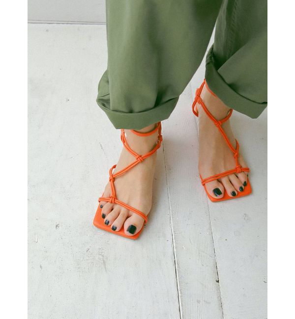 Ungrid「ストラップヒールサンダル」|サンダル|オレンジ