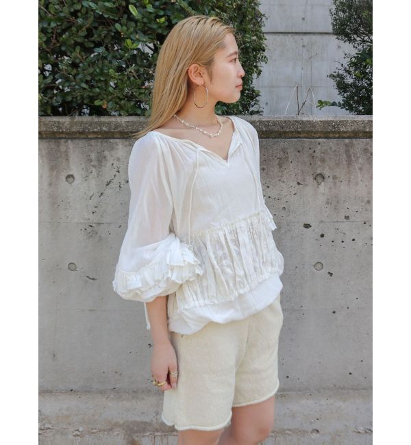 Ungrid「ビーズデザインスリーブボリュームブラウス」|シャツ・ブラウス|