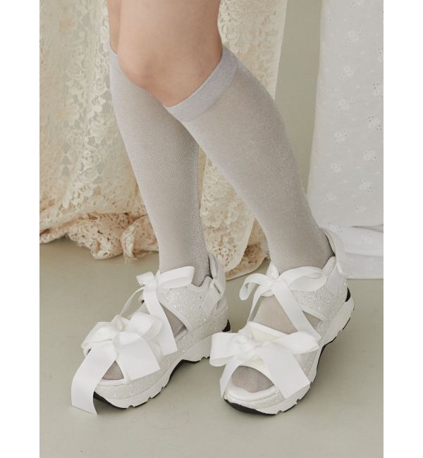 merry jenny「glitterリボンスニーカーサンダル」|サンダル|アイボリー